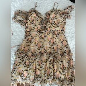 The Vintage Shop Floral Dress with Yellow and Cream Hues